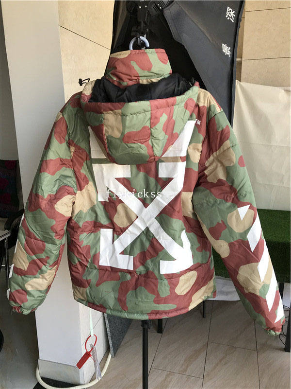 Off-White Diagonals Camouflage Down Jacket